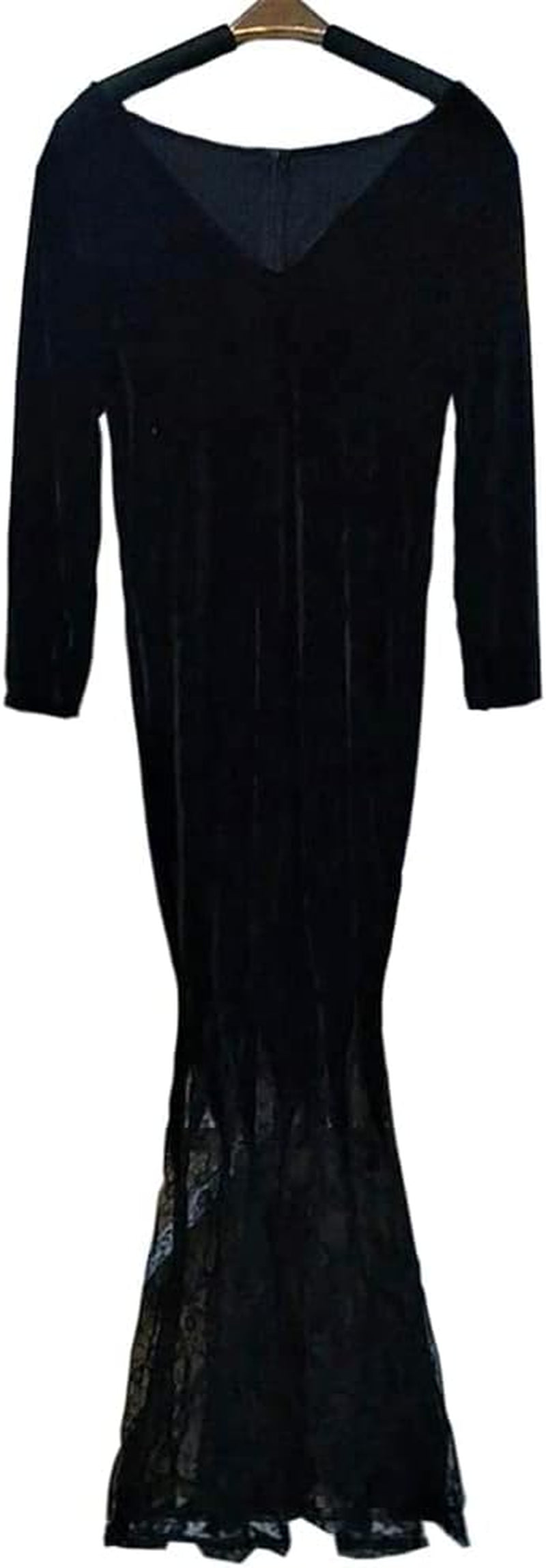 Women Maxi Dress V Collar Black Lace Dress Long Sleeve Party Gown Female Autumn Elegant Vestidos Lapel Rope High Waist Dress